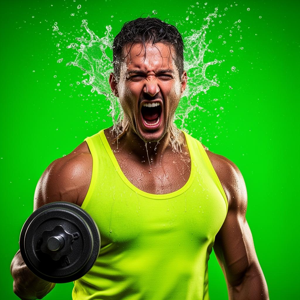 Image originale d'un coach sportif criant avec des éclaboussures d'eau, générée avec ChatGPT pour Google Ads